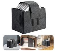 Les-Theresa Caravan Plate Holder, Motorhome Kitchen Cupboard Storage For 8 Plates Camping Dinnerware, Felt Solutions Campervan Boat (Dark Grey)