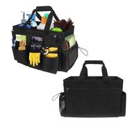 Les-Theresa Cleaning Caddy Bag Basket Caddy Organiser with Handle Cleaning Products Organiser Storage Bag Adjustable Multi Pocket Cleaning Bags for Domestic Cleaners Home, Car, Garden, Craft