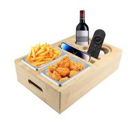 Les-Theresa Couch Console Tray With Snack Bowls, Sofa Buddy Wooden Couch Bar, Sofa Console Tray Magnetic Removable Sofa Tray, Couch Bar Tray For Couch, Sofa, Bed, And Tv Lovers