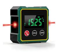 Les-Theresa Digital Angle Finder with Laser, 4-Side Magnetic Digital Angle Gauge with LCD Display Magnetic Base Digital Inclinometer, Rechargeable Digital Spirit Level for Woodworking (Black-01)