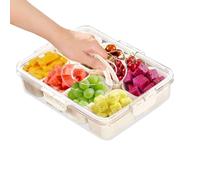 Les-Theresa Divided Spice Container, Divided Serving Tray with Lid Snack Platters, Snack Trays with Compartments Seasoning Box for Spices, Candy, Fruits, Nuts, Snacks, for Party, Picnic (1)