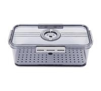 Les-Theresa Large Bread Box 12.8x6.89x4.33in, Solid Color Retro Kitchen Bread Bin, Vintage Breadbin Storage Container for Kitchen Countertop (Grey)