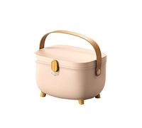 Les-Theresa Medicine Storage Box, Plastic Oval First Aid Box, Double Layers Multi Grid Large Capacity Medical Organizer, Emergency Bins for Home, Dorm, Outdoor(Pink)