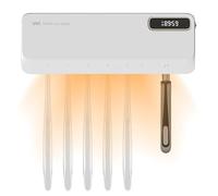 Les-Theresa Uv Toothbrush Sanitizer, Toothbrush Holder Wall Mounted Tooth Brush Holder Set 2000Mah Charging, Toothbrush Steriliser Cleaner Organizer with 6 Brush Slots for Kids Or Adult (White)