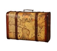 Les-Theresa Vintage Suitcase, Trunk, Decorative Treasure Box,Decorative Travel Chest Paperboard Boxes, Retro Design Jewelry Storage for Keepsake Bedroom Display or Party Decor (02-L)
