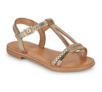 Leather Sandals for Girls, Badou by LES TROPEZIENNES® PAR M. BELARBI golden beige