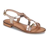 Hastral Leather T-Bar Sandals Gold-Coloured