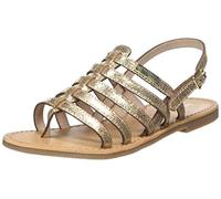LES TROPEZIENNES PAR M. BELARBI Women's Hika Sandal, Gold Crackle, 7.5 UK