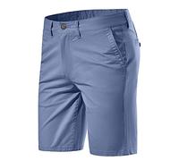 Les umes Chino Men's Classic Bermuda Shorts Stretch Comfortable without Clip Slim Fit Shorts Basic Styles, A4-blue, 36W