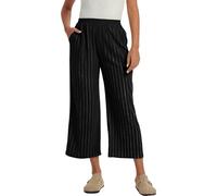 Les umes Women's Linen Rayon Blend Harem Trousers with Pockets Black S