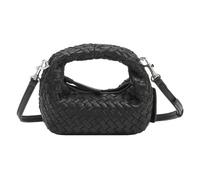 LES VISIONNAIRES Greta Micro weave Handbag Leather 20 cm black