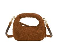 LES VISIONNAIRES Greta Micro weave Handbag Leather 20 cm brown