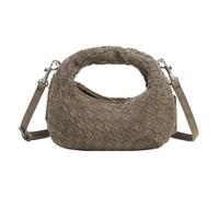 LES VISIONNAIRES Greta Micro weave Handbag Leather 20 cm gray