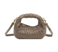 LES VISIONNAIRES Greta Micro weave Handbag Leather 20 cm gray