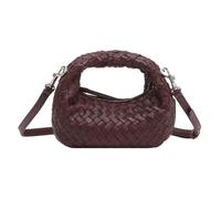 LES VISIONNAIRES Greta Micro weave Handbag Leather 20 cm purple