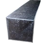 LES4U Diamante 2-Tone Crushed Velvet Bed Runner Sparkle Ombre Glitzy Crystal Diamante Decorative Long Dinning Table Runner Wrinkle Free W35 x L200cm, Grey/Silver