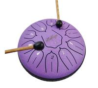 LeSage Steel Tongue Drum 6 Inch 11 Note Buddha Stone Drum Yoga Meditation Instrument Metal Handpan Percussion Purple