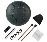 LeSage Steel Tongue Drum - 6 Inch with 8 Notes for Adults and Kids - Includes Finger Picks and Mallets