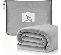 LESANM Travel Pillow and Blanket, 2 in 1 Airplane Blanket with Eye Mask and Ear Plugs, Compact Office Blankets, Lightweight & Portable Pillow for Adults, Kids,Long Flights and Trains