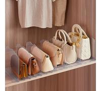 LESANM Wardrobe Storage Organiser 8pcs Handbag Storage Solutions Closet Shelf Dividers, Adjustable Plastic Organiser for Clothes and Bags Extendable Shelf Dividers Wardrobe Shelves