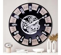 lesarlamgarten Real Movings Gears Wall Clock for Living Room Decor, Lage Kitchen Clock, Big Modern Industrial Steampunk Metal Decorative Clock for Wall Art Home Office