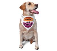 Lesbian and Proud Spring Dog Bandanas Boy Bulk Puppy Kerchief Adjustable Soft Triangle Bibs Accessories for Small Medium Large Dogs Cats White