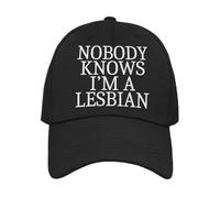 Lesbian Cap Nobody Knows Im A Lesbian Novelty Cap (UK, Alpha, One Size, Black)