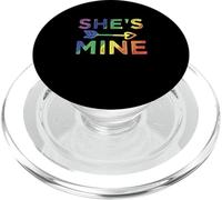 Lesbian Couple She's Mine Matching LGBT Pride PopSockets PopGrip for MagSafe