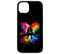 Lesbian Girls Kissing on Tree Branch Rainbow Silhouette Case for iPhone 14 Plus
