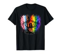 Lesbian Girls Kissing on Tree Branch Rainbow Silhouette T-Shirt