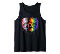 Lesbian Girls Kissing on Tree Branch Rainbow Silhouette Tank Top