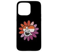 Lesbian Les Pride Disabled Wheelchair Heart Flower Petals Case for iPhone 15 Pro Max