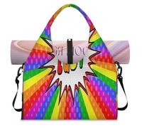 Lesbian LGBT Flag Sports Duffle Bag with Shoe Compartment Rainbow Flag Weekend Overnight Bags Tote Cabin Luggage Bag for Gym Yoga Travel