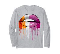 Lesbian Pride Flag Lips Long Sleeve T-Shirt