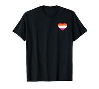 Lesbian Pride Flag pocket heart T-Shirt