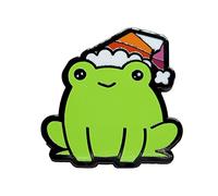 Lesbian Pride Frog Chibi Hat Enamel Pin in WLW LGBT+ Flag Colors | Pride Jewelry, S, enamel, not known
