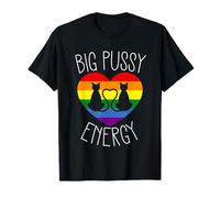 Lesbian Pride Stuff Gay Lesbian Cat Shirt Big Pussy Energy T-Shirt