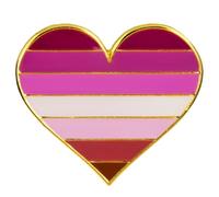 Lesbian Sunset Love Heart Flag Rainbow LGBT Sexuality Festival Enamel Pin Badge - 2.3 x 2.2 cm - LGBTQ+ Pride Lapel Brooch for Jackets, Bags, Hats, and Accessories