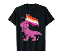 Lesbian T-Rex Pride Month Dinosaur With Lesbian Flag T-Shirt