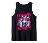 Lesbians Eat What?! Cat Lover Funny Pride Cute LGBTQ Humor Tank Top