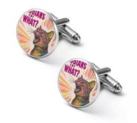 Lesbians Eat What Cat Round Cufflinks for Men Classic Cuff Links Jewellery for Wedding Business Party