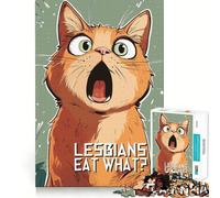Lesbians Eat What CatShock Jigsaw Puzzles for Teenagers 1000 Pieces Memory Train Fine Thick Home Game Birthday Present (38x26cm)