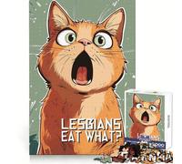 Lesbians Eat What CatShock Jigsaw Puzzles for Teenagers 1000 Pieces Memory Train Fine Thick Home Game Birthday Present (38x26cm)