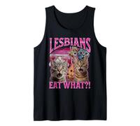 Lesbians Eat What? Funny Cat Rude Tank Top