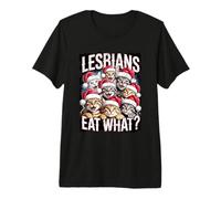 Lesbians Eat What Funny Christmas Cats Queer Holiday Premium T-Shirt