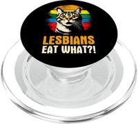 Lesbians Eat What - Funny Pun Cat Gay Pride Month LGBTQ PopSockets PopGrip for MagSafe