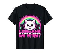 Lesbians Eat What - Funny Pussy Cat Pun LGBTQ Pride Lesbian T-Shirt, Men, Black, XX-Large