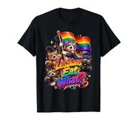 Lesbians Eat What? Sapphic Humor Funny Cat Meme Pride T-Shirt