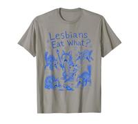 Lesbians Eat What? Sapphic Humor Funny Cat Meme Pride T-Shirt