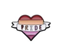 Lesbians Enamel Pins Custom Butterfly Heart with Wings Brooches Lapel Badges She Is Gay Jewelry Gift for Loves Friends, normal, Metal, gem na